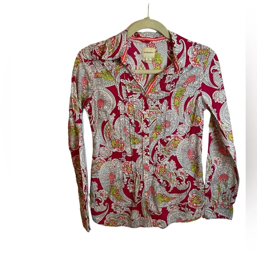 NWOT GH BASS & CO PREPPY PAISLEY TOP